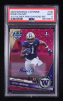 Rome Odunze 2023 Bowman Chrome University Fuchsia Mini Diamonds Refractors #138 #035/150 RC (PSA 9) at PristineAuction.com