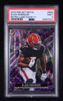 Bijan Robinson 2023 Leaf Pro Set Metal Retro Wave Land #RB-9 #1/1 RC (PSA 9) at PristineAuction.com