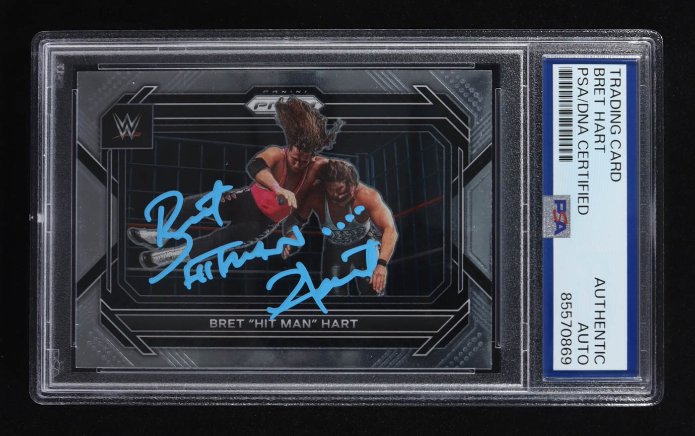 Bret Hart Signed 2023 Panini Prizm WWE Legends #58 (PSA) at PristineAuction.com Bret Hart Signed 2023 Panini Prizm WWE Legends #58 (PSA) at PristineAuction.com