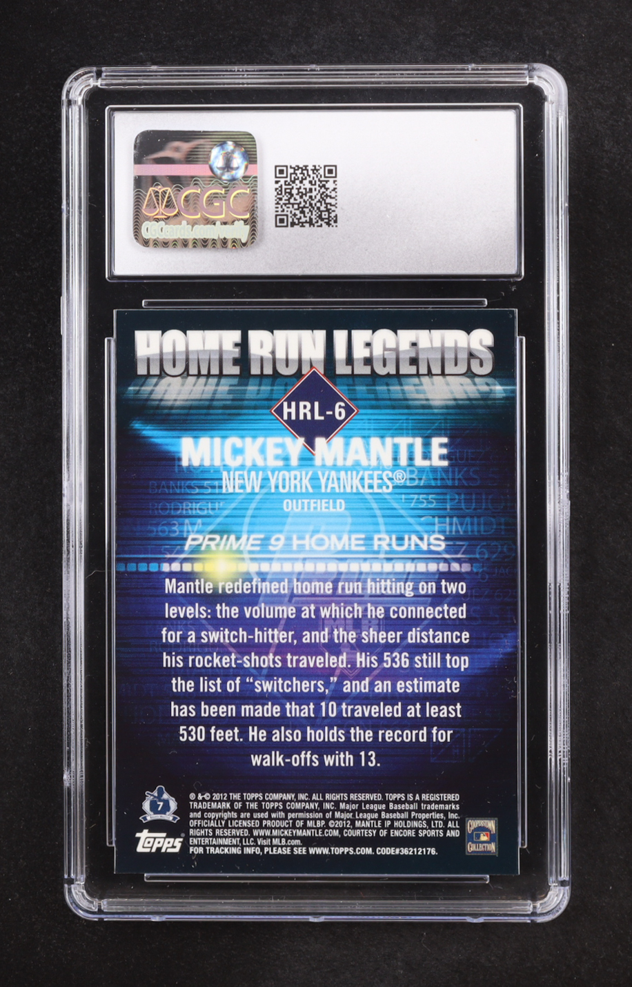 Mickey Mantle 2012 Topps Prime Nine Home Run Legends #HRL6 (CGC 10) at PristineAuction.com Mickey Mantle 2012 Topps Prime Nine Home Run Legends #HRL6 (CGC 10) at PristineAuction.com