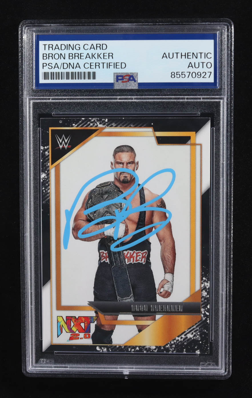 Bron Breakker Signed 2022 Panini WWE NXT 2.0 #11 RC (PSA) at PristineAuction.com Bron Breakker Signed 2022 Panini WWE NXT 2.0 #11 RC (PSA) at PristineAuction.com