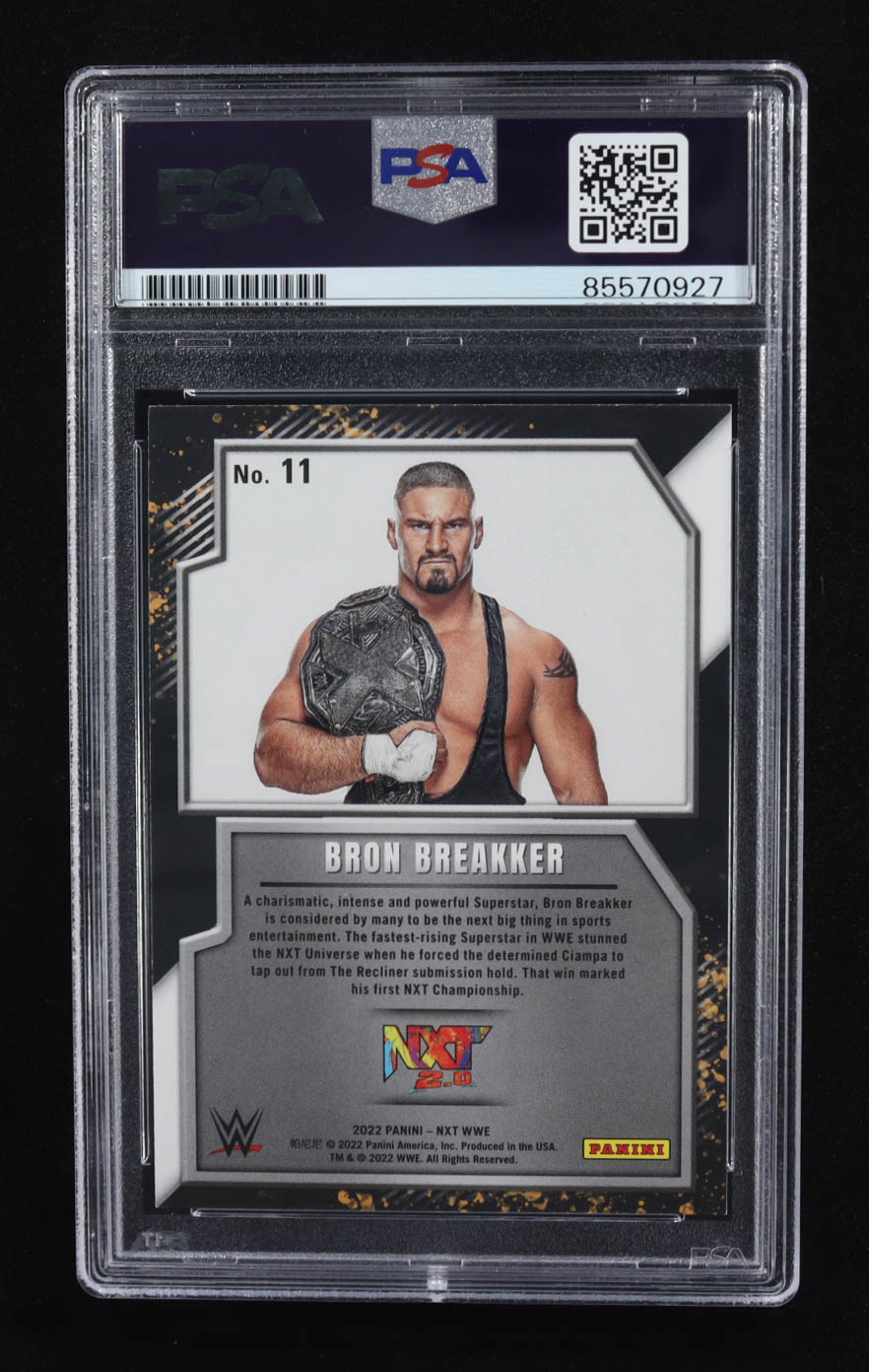 Bron Breakker Signed 2022 Panini WWE NXT 2.0 #11 RC (PSA) at PristineAuction.com Bron Breakker Signed 2022 Panini WWE NXT 2.0 #11 RC (PSA) at PristineAuction.com