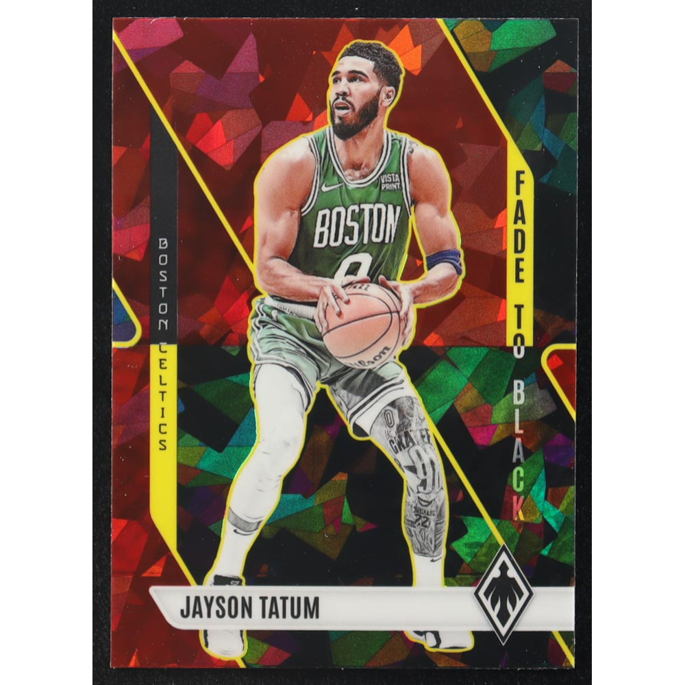 Jayson Tatum 2023-24 Panini Phoenix Fade To Black Phoenix Red Ice #10 at PristineAuction.com