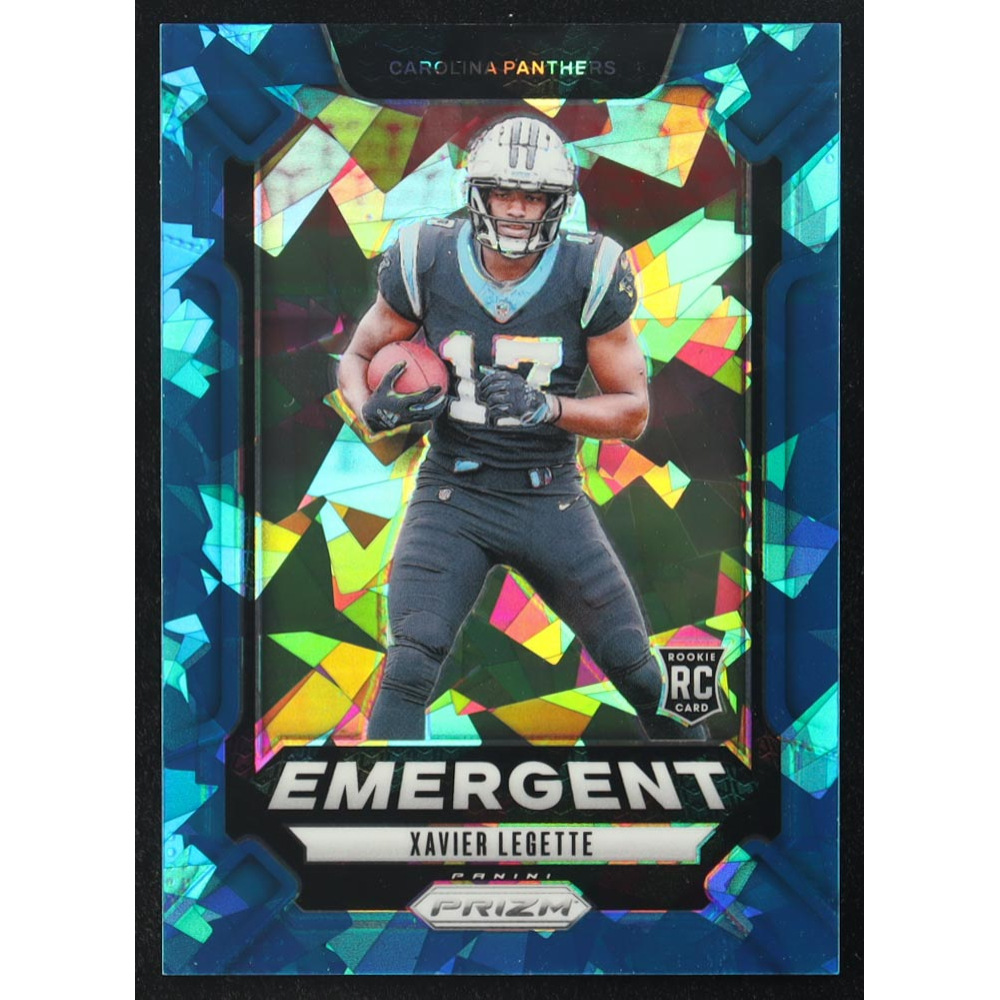Xavier Legette 2024 Panini Prizm Emergent Prizms Blue Ice #15 RC #62/99 at PristineAuction.com