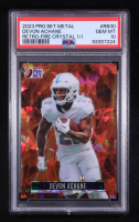 De'Von Achane 2023 Leaf Pro Set Metal Retro Crystal Fire #RB-30 #1/1 RC (PSA 10) at PristineAuction.com