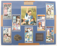Nolan Ryan Signed Rangers Custom Matted Photo Display With 7 No Hitter Commemorative Tickets Inscribed "HOF 99" (JSA) at PristineAuction.com