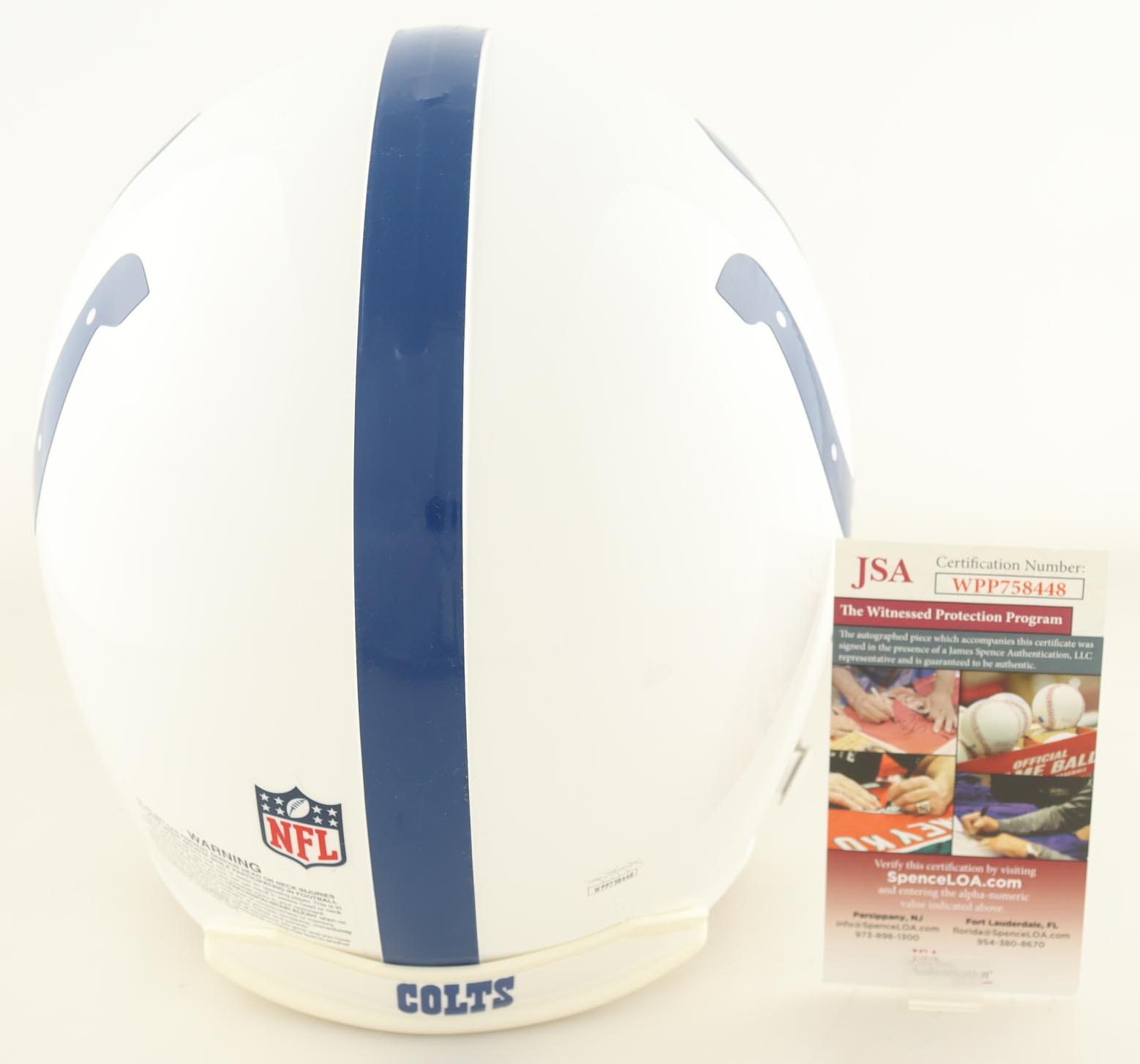 Edgerrin James Signed Colts Full-Size Authentic On-Field Helmet Inscribed "HOF" (JSA) at PristineAuction.com Edgerrin James Signed Colts Full-Size Authentic On-Field Helmet Inscribed "HOF" (JSA) at PristineAuction.com