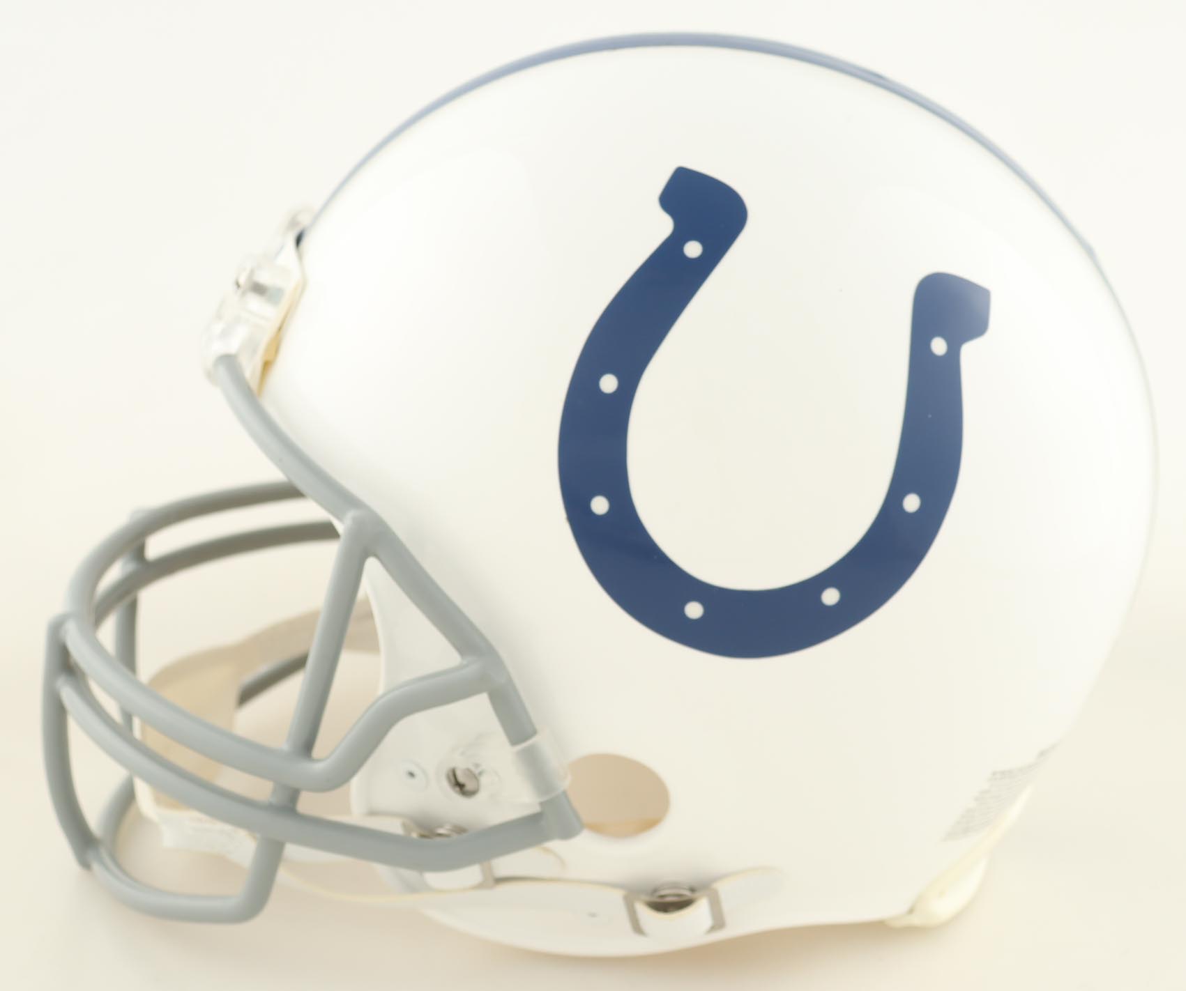 Edgerrin James Signed Colts Full-Size Authentic On-Field Helmet Inscribed "HOF" (JSA) at PristineAuction.com Edgerrin James Signed Colts Full-Size Authentic On-Field Helmet Inscribed "HOF" (JSA) at PristineAuction.com