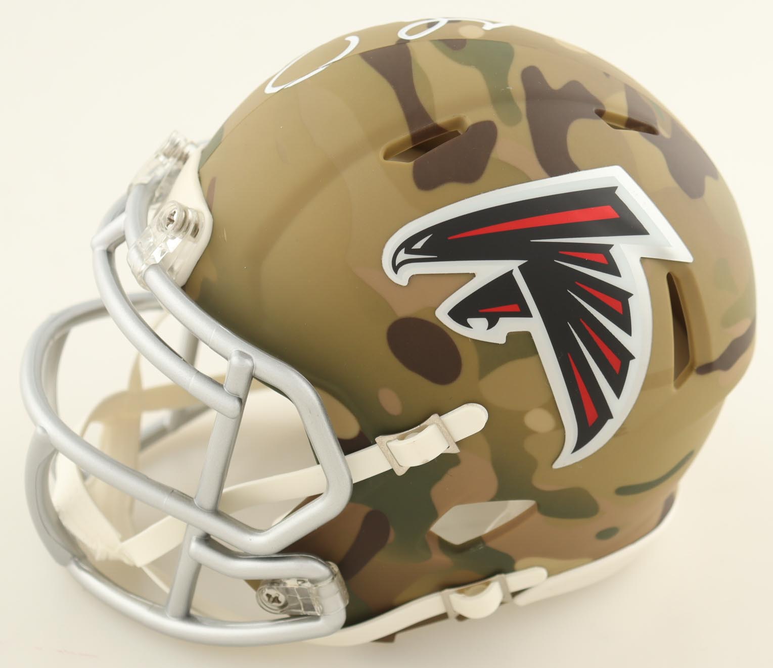 Matt Ryan Signed Falcons Camo Alternate Speed Mini Helmet Inscribed"2016 NFL MVP" (Beckett) at PristineAuction.com Matt Ryan Signed Falcons Camo Alternate Speed Mini Helmet Inscribed"2016 NFL MVP" (Beckett) at PristineAuction.com
