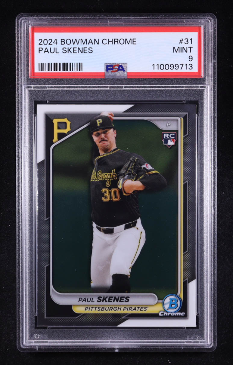 Paul Skenes 2024 Bowman Chrome #31 RC (PSA 9) at PristineAuction.com Paul Skenes 2024 Bowman Chrome #31 RC (PSA 9) at PristineAuction.com