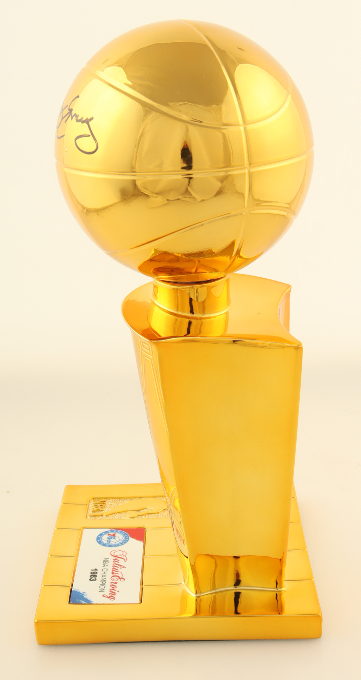 Julius "Dr. J" Erving Signed 1983 12" Replica 76ers NBA Championship Trophy (Fanatics) at PristineAuction.com Julius "Dr. J" Erving Signed 1983 12" Replica 76ers NBA Championship Trophy (Fanatics) at PristineAuction.com