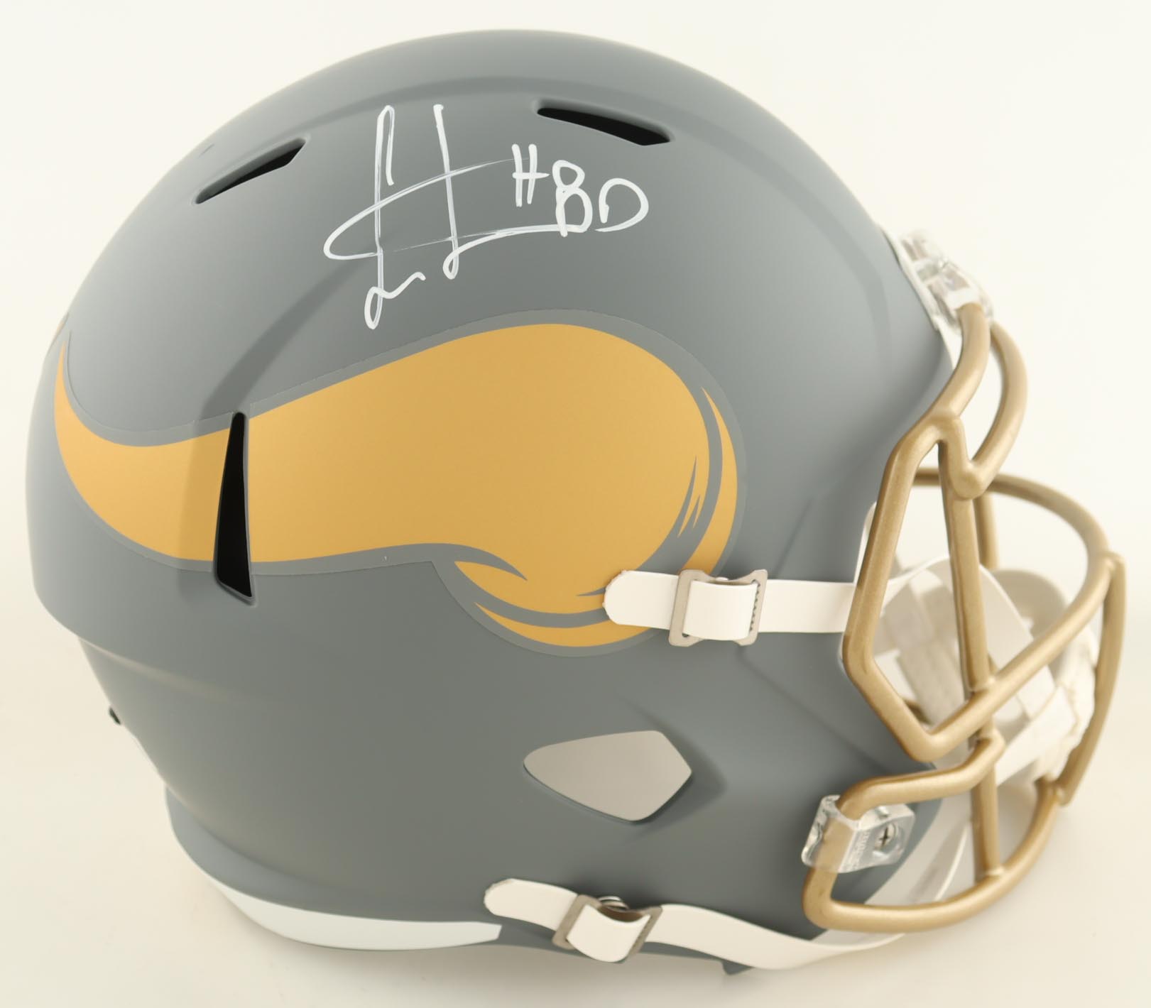 Chris Carter Signed Vikings Full-Size Slate Alternate Speed Helmet (Beckett) at PristineAuction.com Chris Carter Signed Vikings Full-Size Slate Alternate Speed Helmet (Beckett) at PristineAuction.com
