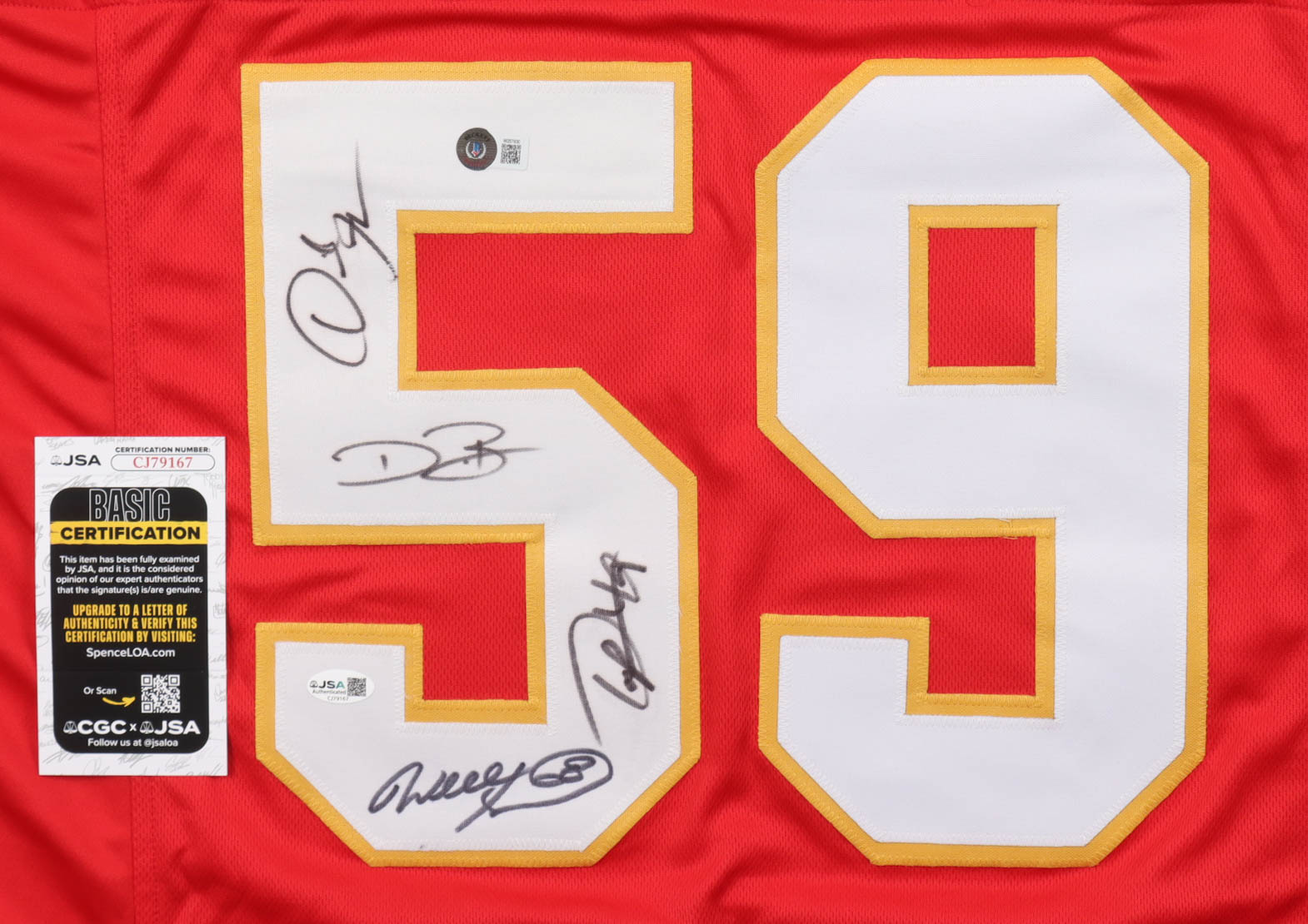 Dwayne Bowe, Derrick Johnson, Will Shields & Tony Richardson Signed "Chiefs Hall of Fame" Jersey (Beckett & JSA) at PristineAuction.com Dwayne Bowe, Derrick Johnson, Will Shields & Tony Richardson Signed "Chiefs Hall of Fame" Jersey (Beckett & JSA) at PristineAuction.com