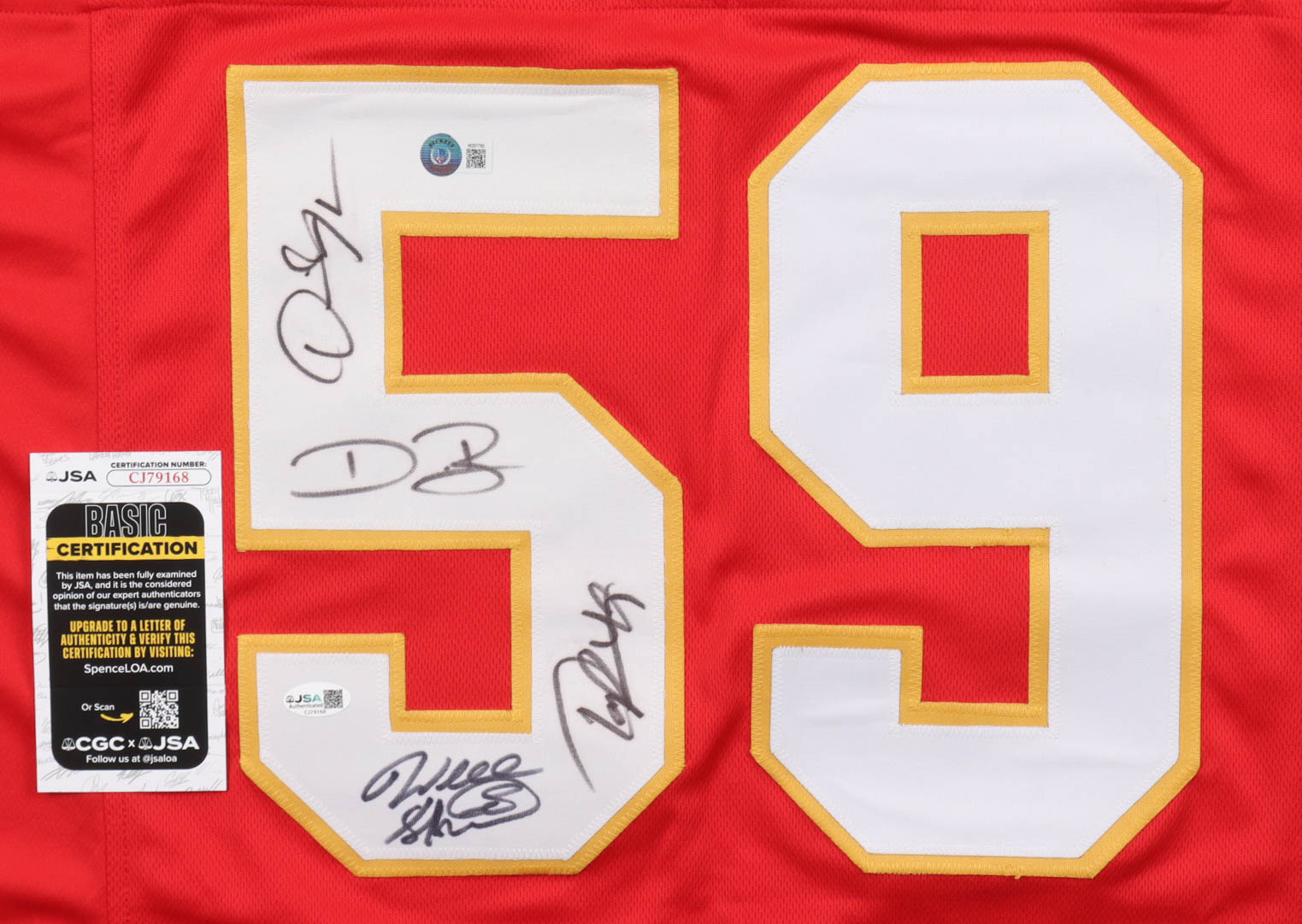 Dwayne Bowe, Derrick Johnson, Will Shields & Tony Richardson Signed "Chiefs Hall of Fame" Jersey (Beckett & JSA) at PristineAuction.com Dwayne Bowe, Derrick Johnson, Will Shields & Tony Richardson Signed "Chiefs Hall of Fame" Jersey (Beckett & JSA) at PristineAuction.com