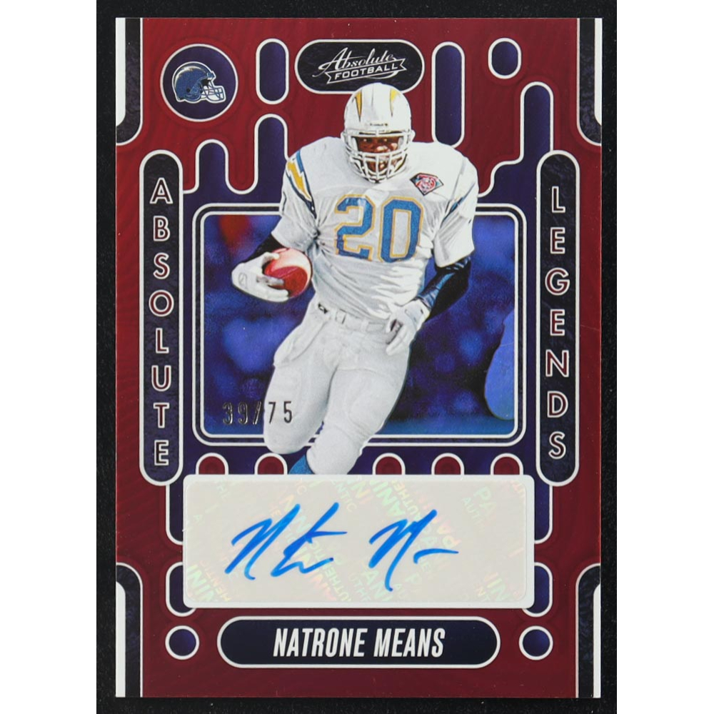 Natrone Means 2024 Absolute Absolute Legends Signatures Red #19 #39/75 at PristineAuction.com