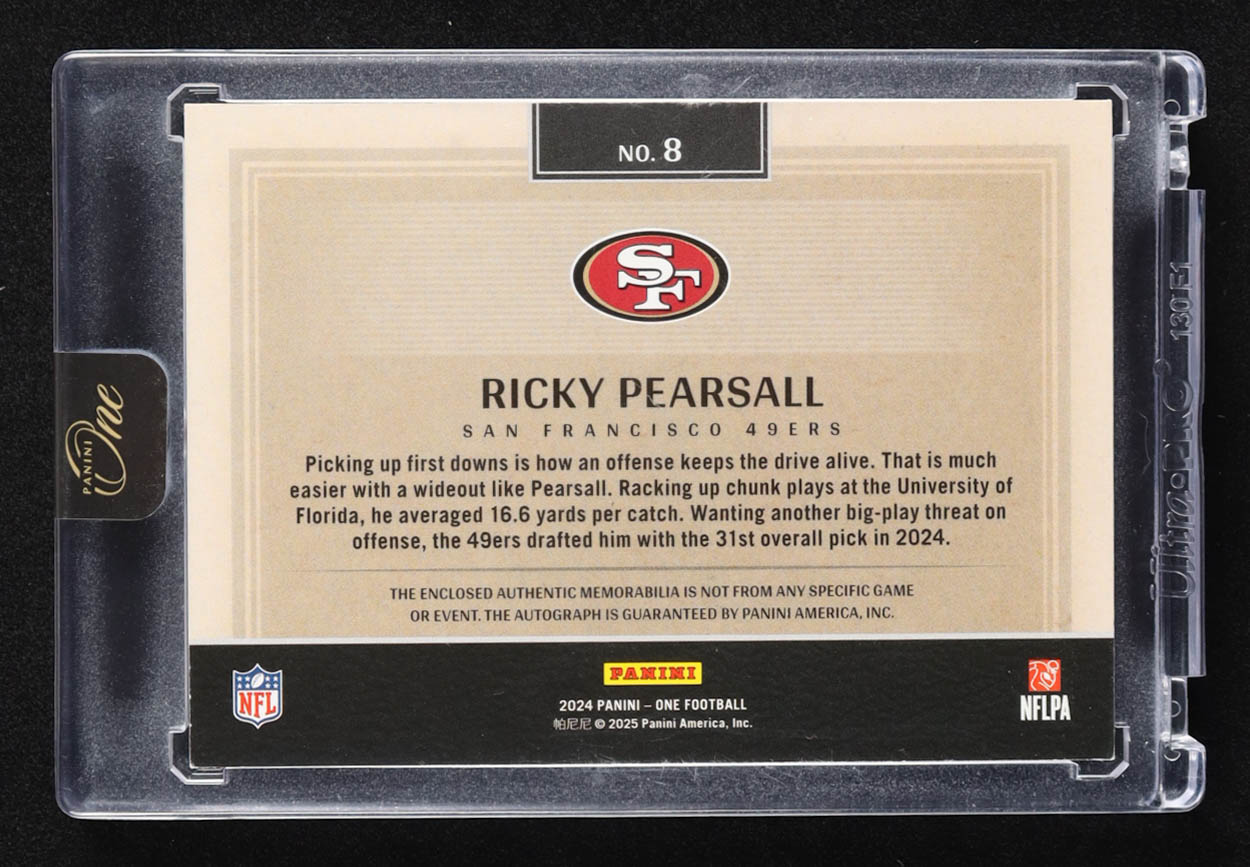 Ricky Pearsall 2024 Panini One #8 #172/199 JSY AU RC at PristineAuction.com Ricky Pearsall 2024 Panini One #8 #172/199 JSY AU RC at PristineAuction.com