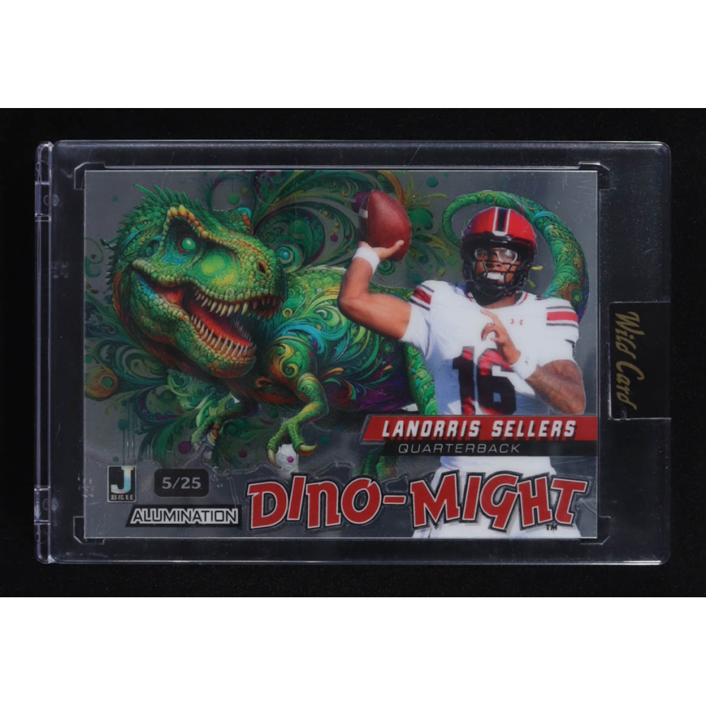 Lanorris Sellers 2024 Wild Card Alumination Dino-Might T-Rex #DMTRX1-LS RC #5/25 at PristineAuction.com