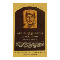 Red Ruffing Signed Hall of Fame Plaque Postcard Inscribed "Sincerely" (JSA) at PristineAuction.com