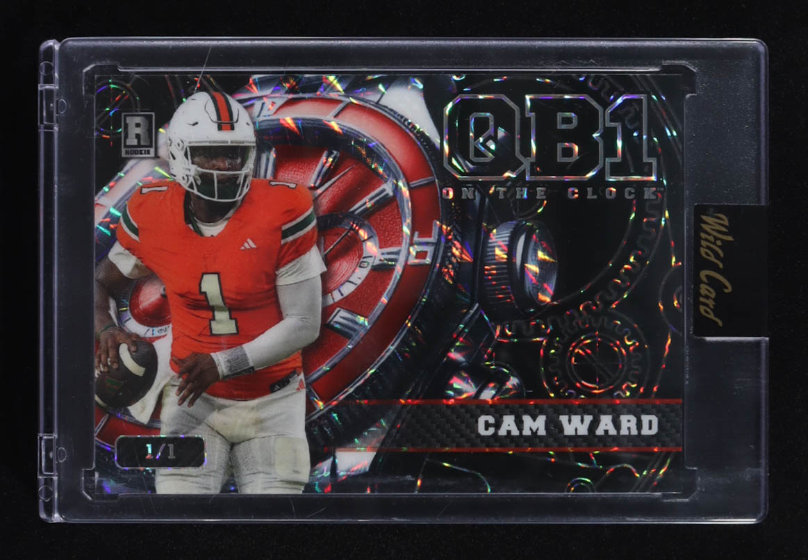 Cam Ward 2024 Wild Card QB 1 On The Clock Black #OCW-BK-CW2 RC #1/1 at PristineAuction.com Cam Ward 2024 Wild Card QB 1 On The Clock Black #OCW-BK-CW2 RC #1/1 at PristineAuction.com