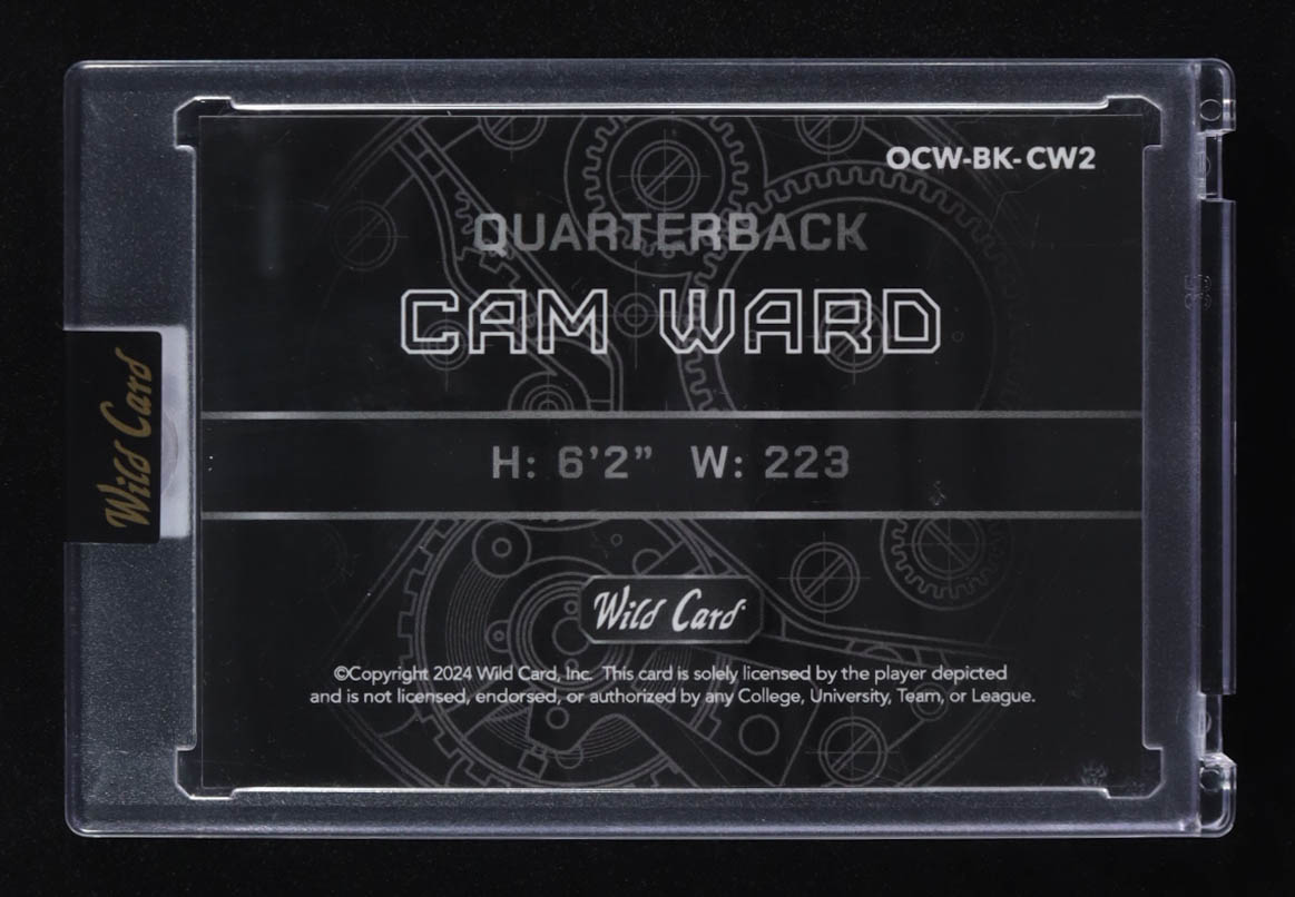 Cam Ward 2024 Wild Card QB 1 On The Clock Black #OCW-BK-CW2 RC #1/1 at PristineAuction.com Cam Ward 2024 Wild Card QB 1 On The Clock Black #OCW-BK-CW2 RC #1/1 at PristineAuction.com