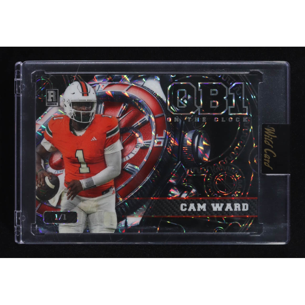 Cam Ward 2024 Wild Card QB 1 On The Clock Black #OCW-BK-CW2 RC #1/1 at PristineAuction.com