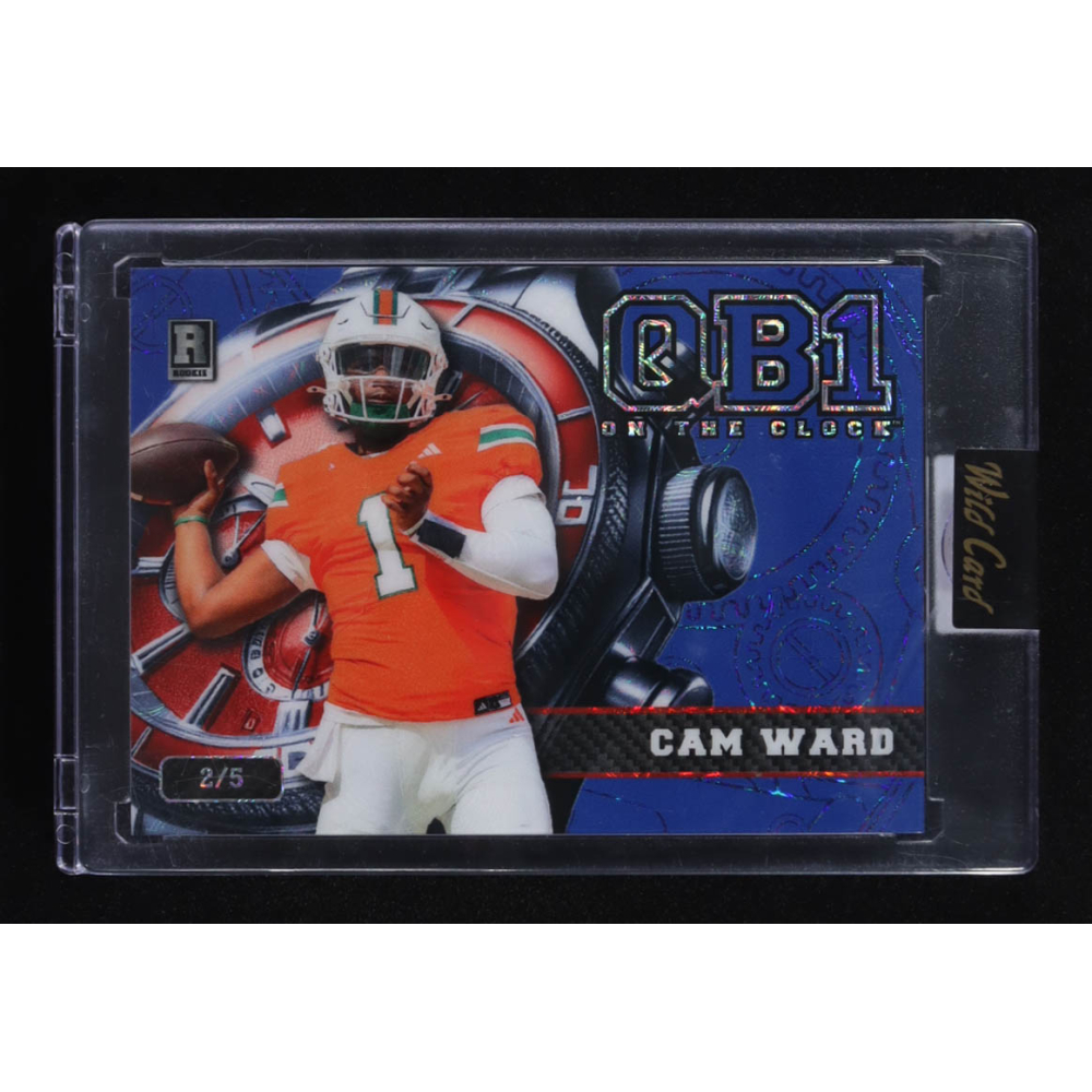 Cam Ward 2024 Wild Card QB 1 On The Clock Blue #OCW-BL-CW3 RC #2/5 at PristineAuction.com