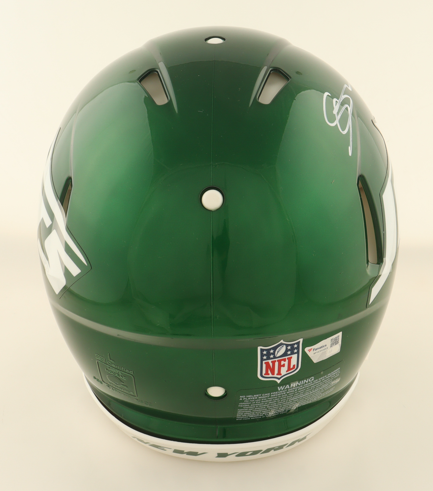 Ahmad "Sauce" Gardner Signed Jets Full-Size Authentic On-Field Speed Helmet (Fanatics) at PristineAuction.com Ahmad "Sauce" Gardner Signed Jets Full-Size Authentic On-Field Speed Helmet (Fanatics) at PristineAuction.com