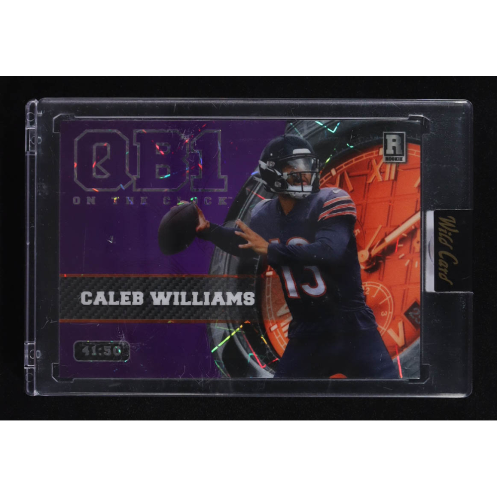 Caleb Williams 2023 Wild Card QB 1 On The Clock Purple #OCW-CW3 RC #41/50 at PristineAuction.com
