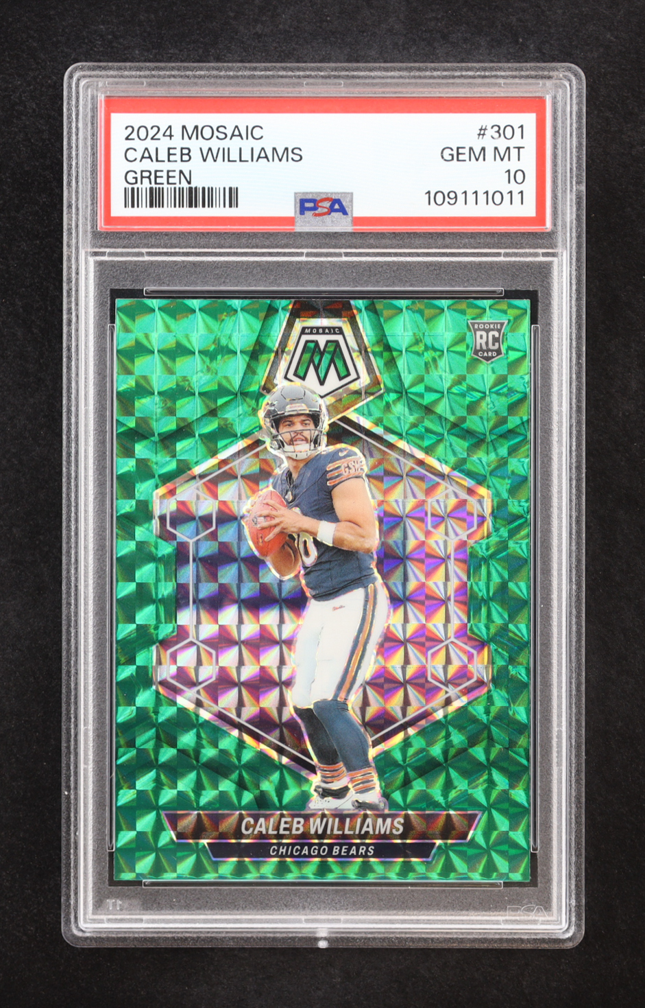 Caleb Williams 2024 Panini Mosaic Mosaic Green #301 RC (PSA 10) at PristineAuction.com Caleb Williams 2024 Panini Mosaic Mosaic Green #301 RC (PSA 10) at PristineAuction.com