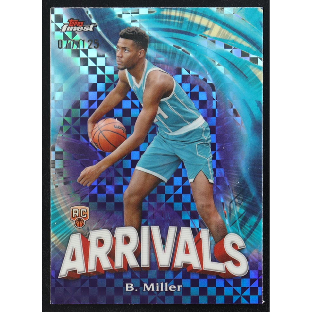 Brandon Miller 2023-24 Finest Arrivals Purple Checkerboard Refractors #A7 RC #77/125 at PristineAuction.com