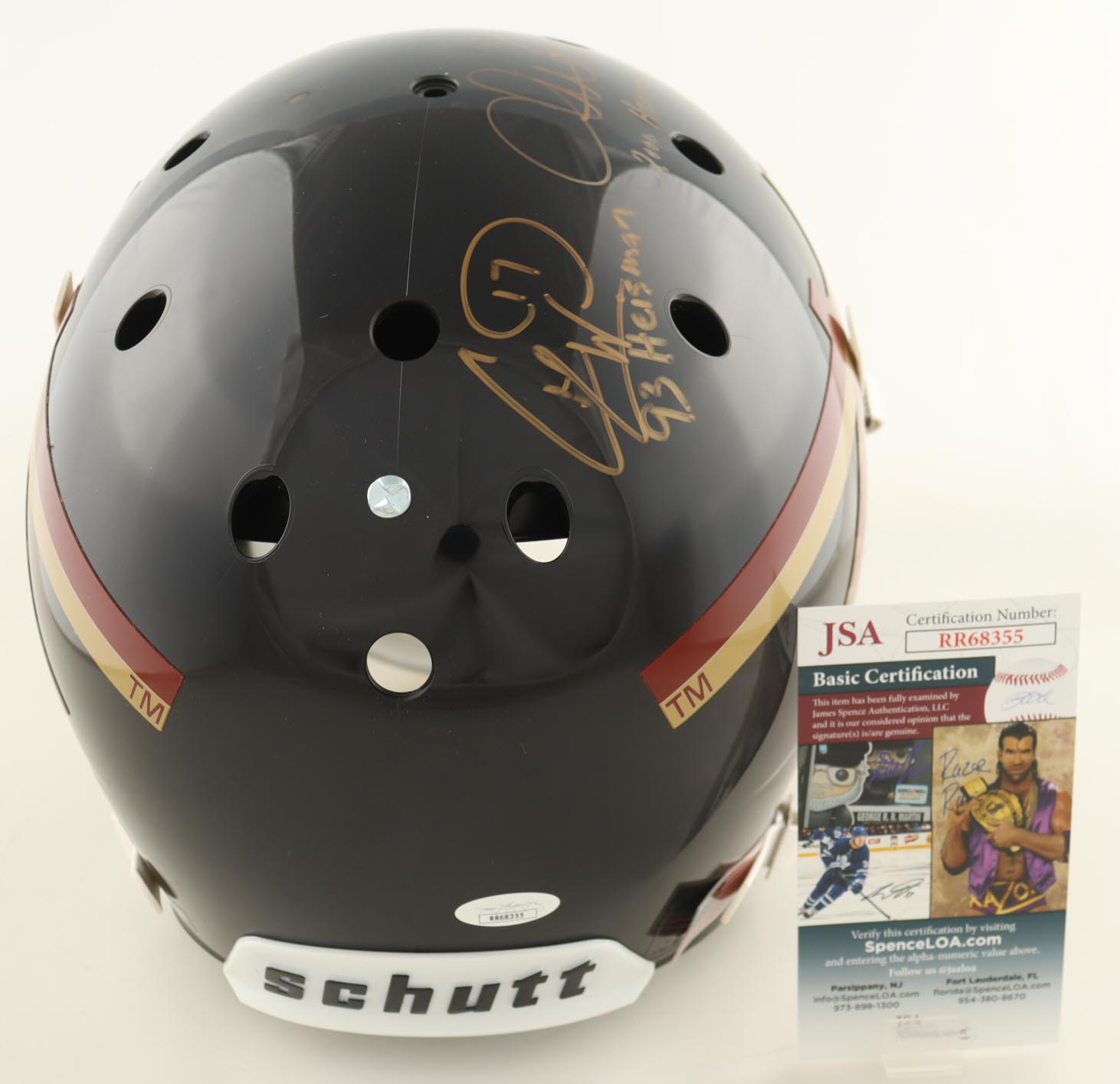 Charlie Ward, Chris Weinke & Jameis Winston Signed Florida Seminoles Full-Size Helmet Inscribed "93 Heisman" & "2000 Heisman" (JSA) at PristineAuction.com Charlie Ward, Chris Weinke & Jameis Winston Signed Florida Seminoles Full-Size Helmet Inscribed "93 Heisman" & "2000 Heisman" (JSA) at PristineAuction.com