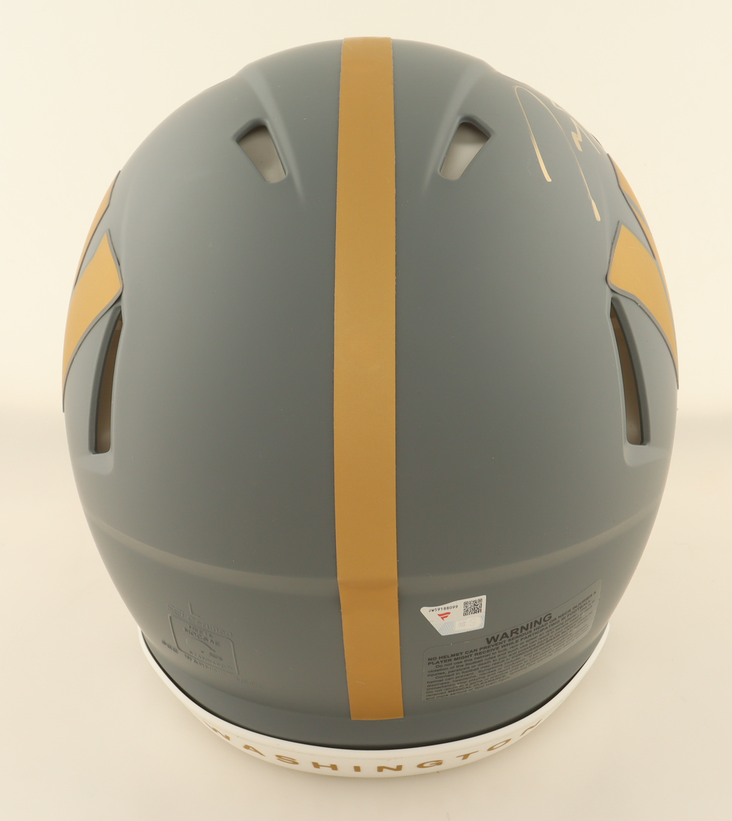 Jayden Daniels Signed Commanders Full-Size Authentic On-Field Slate Alternate Speed Helmet (Fanatics) at PristineAuction.com Jayden Daniels Signed Commanders Full-Size Authentic On-Field Slate Alternate Speed Helmet (Fanatics) at PristineAuction.com