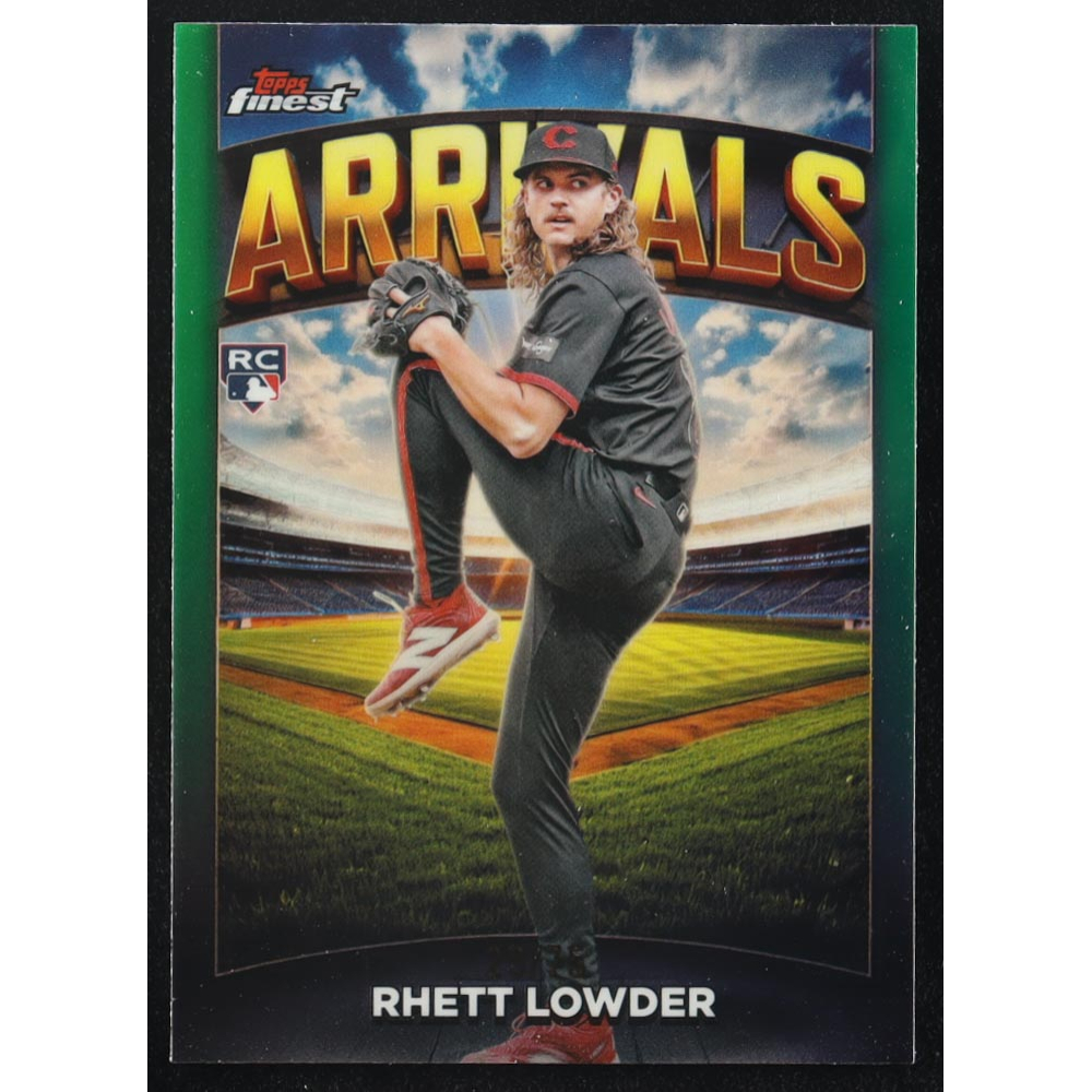 Rhett Lowder 2025 Finest Arrivals Green Refractors #A9 RC #29/75 at PristineAuction.com