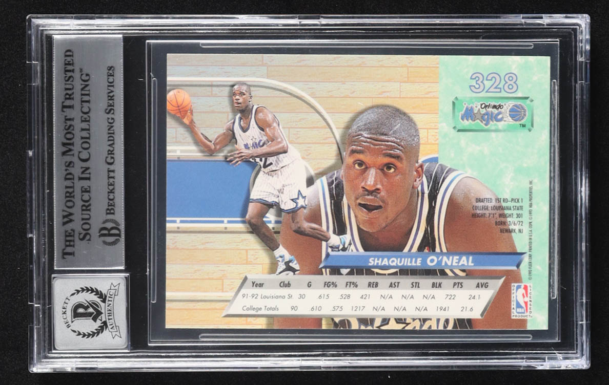 Shaquille O'Neal Signed 1992-93 Ultra #328 RC (BGS | Auto 10) at PristineAuction.com Shaquille O'Neal Signed 1992-93 Ultra #328 RC (BGS | Auto 10) at PristineAuction.com