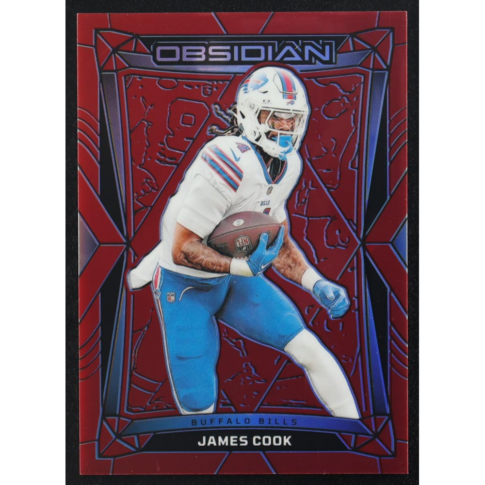 James Cook 2024 Panini Obsidian Red #20 #43/49 at PristineAuction.com