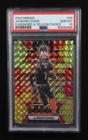 Ja'Marr Chase 2023 Panini Mosaic Mosaic Choice Fusion Red and Yellow #43 #18/80 (PSA 10) at PristineAuction.com
