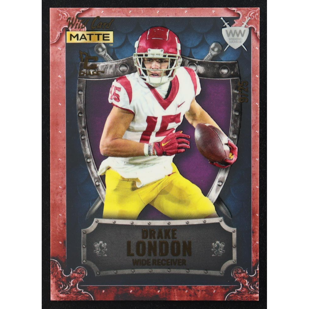 Drake London 2022 Wild Card Matte Weekend Warrior #WW14 RC #9/25 at PristineAuction.com