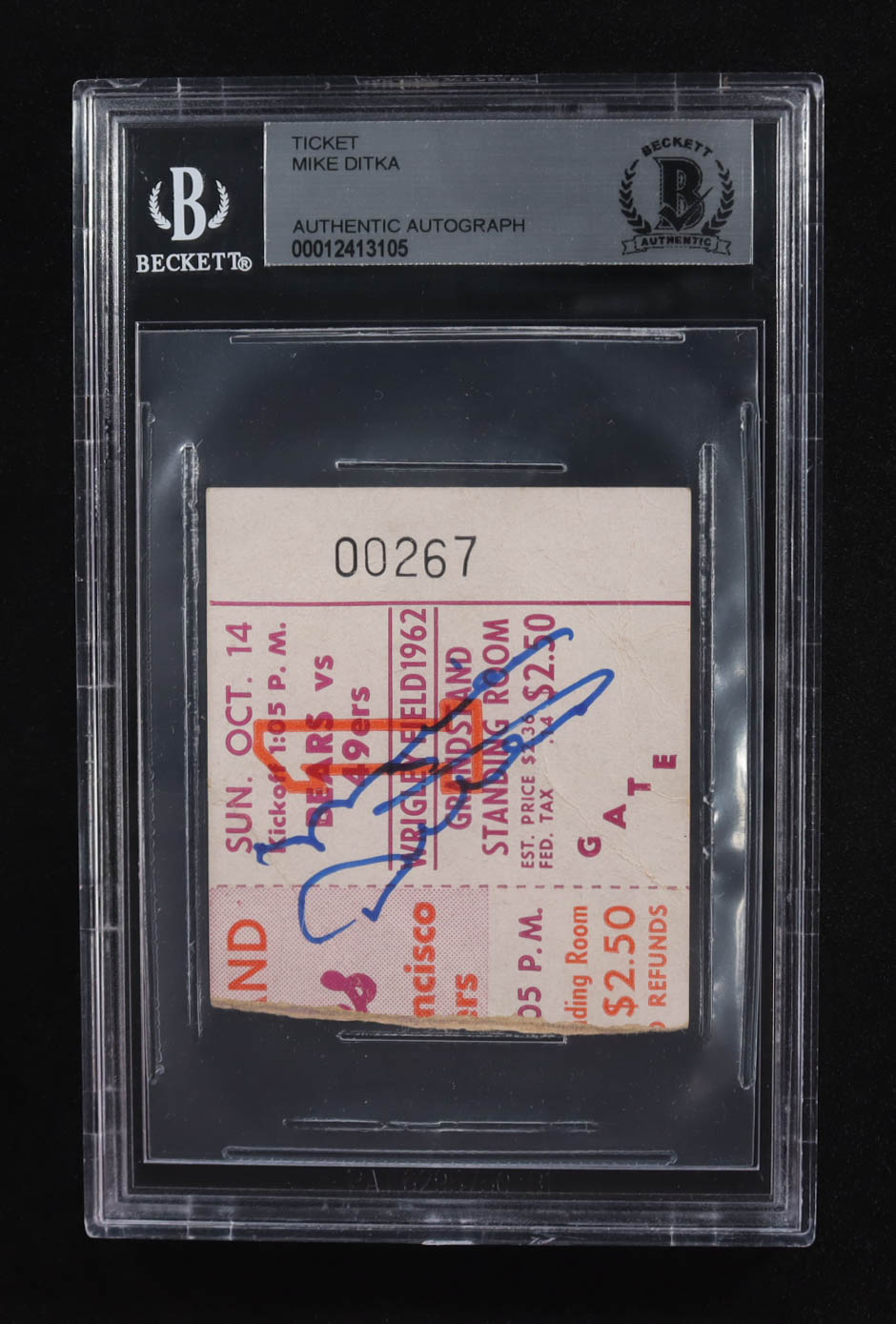 Mike Ditka Signed Ticket #00267 (BGS) at PristineAuction.com Mike Ditka Signed Ticket #00267 (BGS) at PristineAuction.com