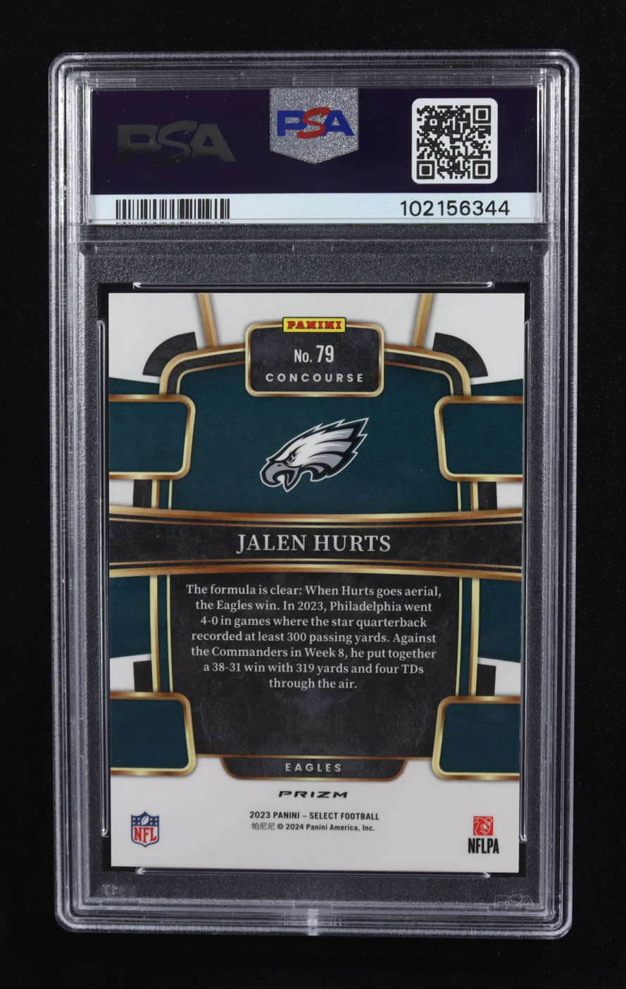 Jalen Hurts 2023 Select Prizm Dragon Scale #79 #25/70 (PSA 10) at PristineAuction.com Jalen Hurts 2023 Select Prizm Dragon Scale #79 #25/70 (PSA 10) at PristineAuction.com