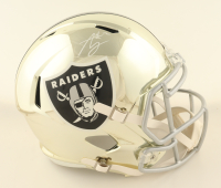 Ashton Jeanty Signed Raiders Full-Size Chrome Alternate Speed Helmet (Beckett) at PristineAuction.com
