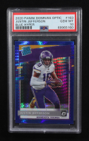Justin Jefferson 2020 Donruss Optic Blue Hyper #163 RR RC (PSA 10) at PristineAuction.com