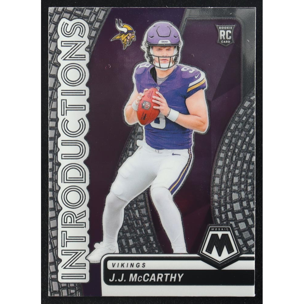 J.J. McCarthy 2024 Panini Mosaic Introductions #5 RC at PristineAuction.com