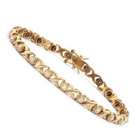 0.21 CTW Diamonds 18K Gold Plated Designer Bracelet Size 8.3 Inches| Estimated Retail Value: $1,575 (AMG) at PristineAuction.com