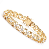 0.21 CTW Diamond 18K Gold Plated Designer Bracelet Size 7.5 Inches| Estimated Retail Value: $1,889 (AMG) at PristineAuction.com