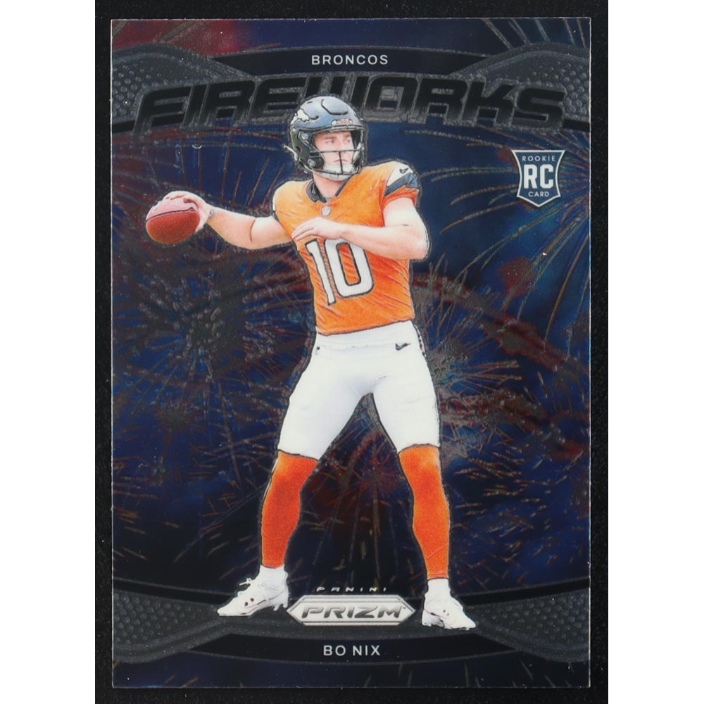 Bo Nix 2024 Panini Prizm Fireworks #23 RC at PristineAuction.com