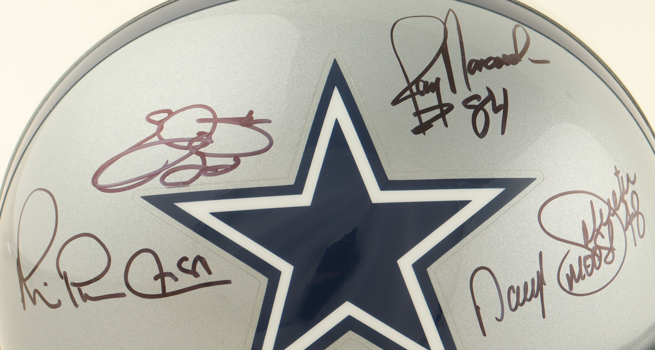 Dallas Cowboys Greats | Cowboys Full-Size Helmet Signed by (4) with Emmitt Smith, Michael Irvin (JSA) at PristineAuction.com Dallas Cowboys Greats | Cowboys Full-Size Helmet Signed by (4) with Emmitt Smith, Michael Irvin (JSA) at PristineAuction.com