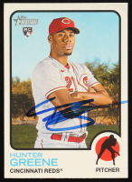 Hunter Greene Signed 2022 Topps Heritage #694 RC (JSA) at PristineAuction.com