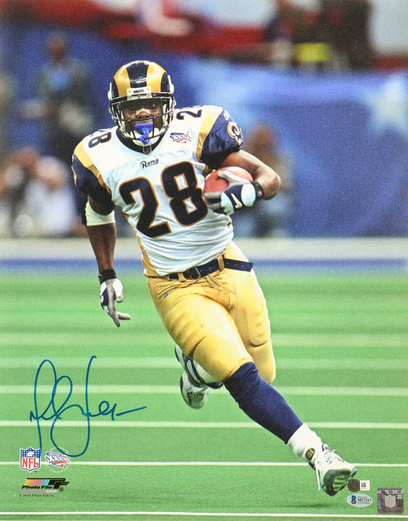 Marshall Faulk Signed Rams 16x20 Photo (Beckett) at PristineAuction.com Marshall Faulk Signed Rams 16x20 Photo (Beckett) at PristineAuction.com