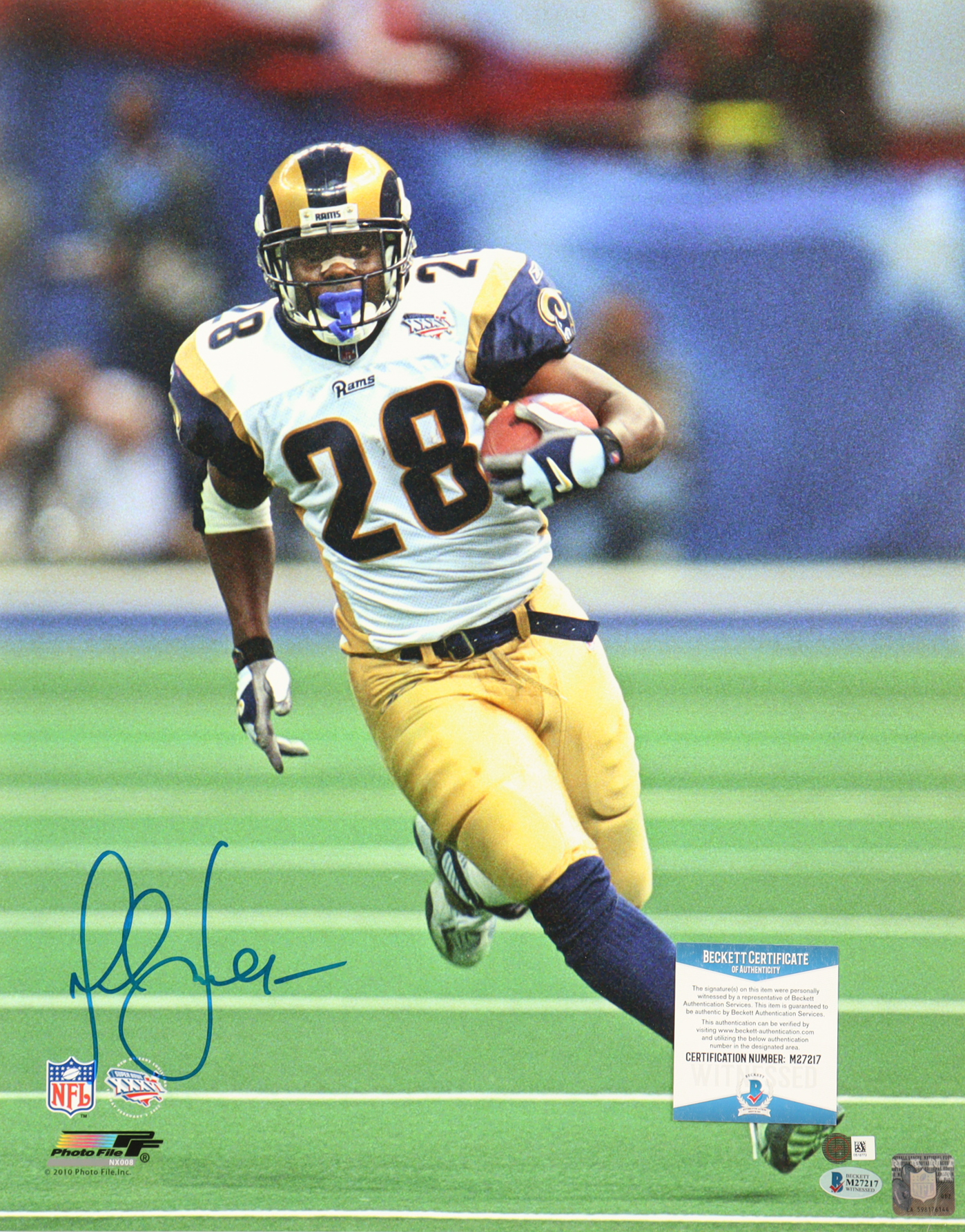 Marshall Faulk Signed Rams 16x20 Photo (Beckett) at PristineAuction.com Marshall Faulk Signed Rams 16x20 Photo (Beckett) at PristineAuction.com