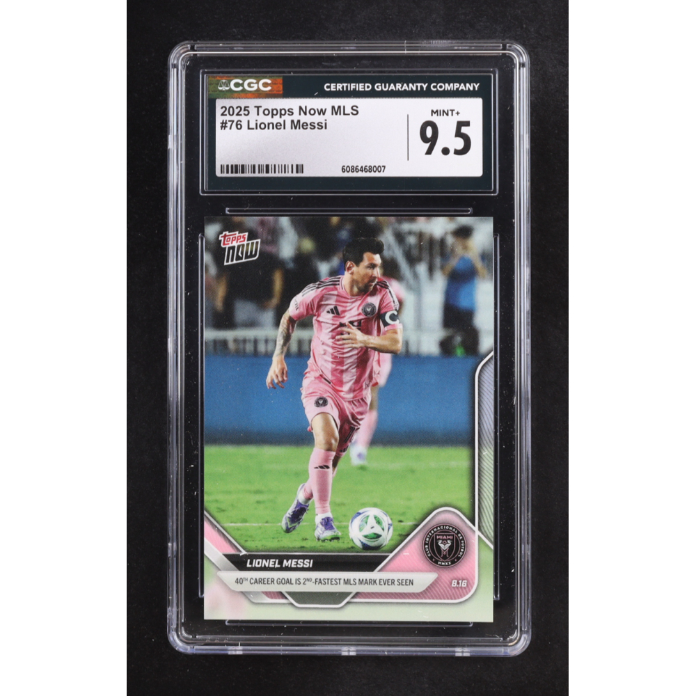 Lionel Messi 2025 Topps Now MLS #76 (CGC 9.5) at PristineAuction.com